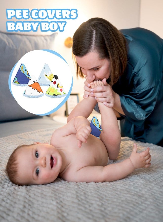 AMAZYC-US 16 Pcs Coral Velvet Pee Covers Baby Boy, Strong Water Absorption Reusable Pee Shield, Diaper Changing Accessory for Baby Boys (Dinosaur) - Image 4